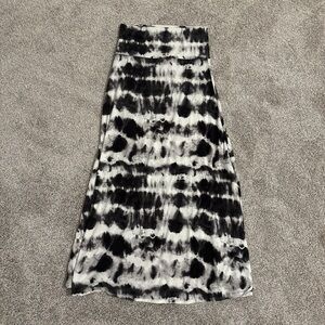 Black & White Tie-Dye Maxi Skirt